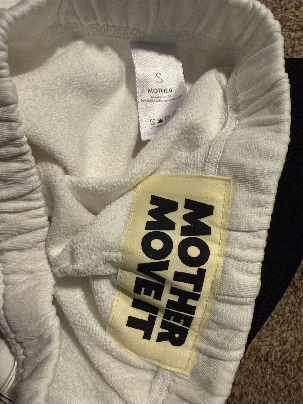 MOTHER ✨ Move It ✨ The Bender sweatpants 100% cotton. NWT ✨ WHITE - Picture 4 of 4
